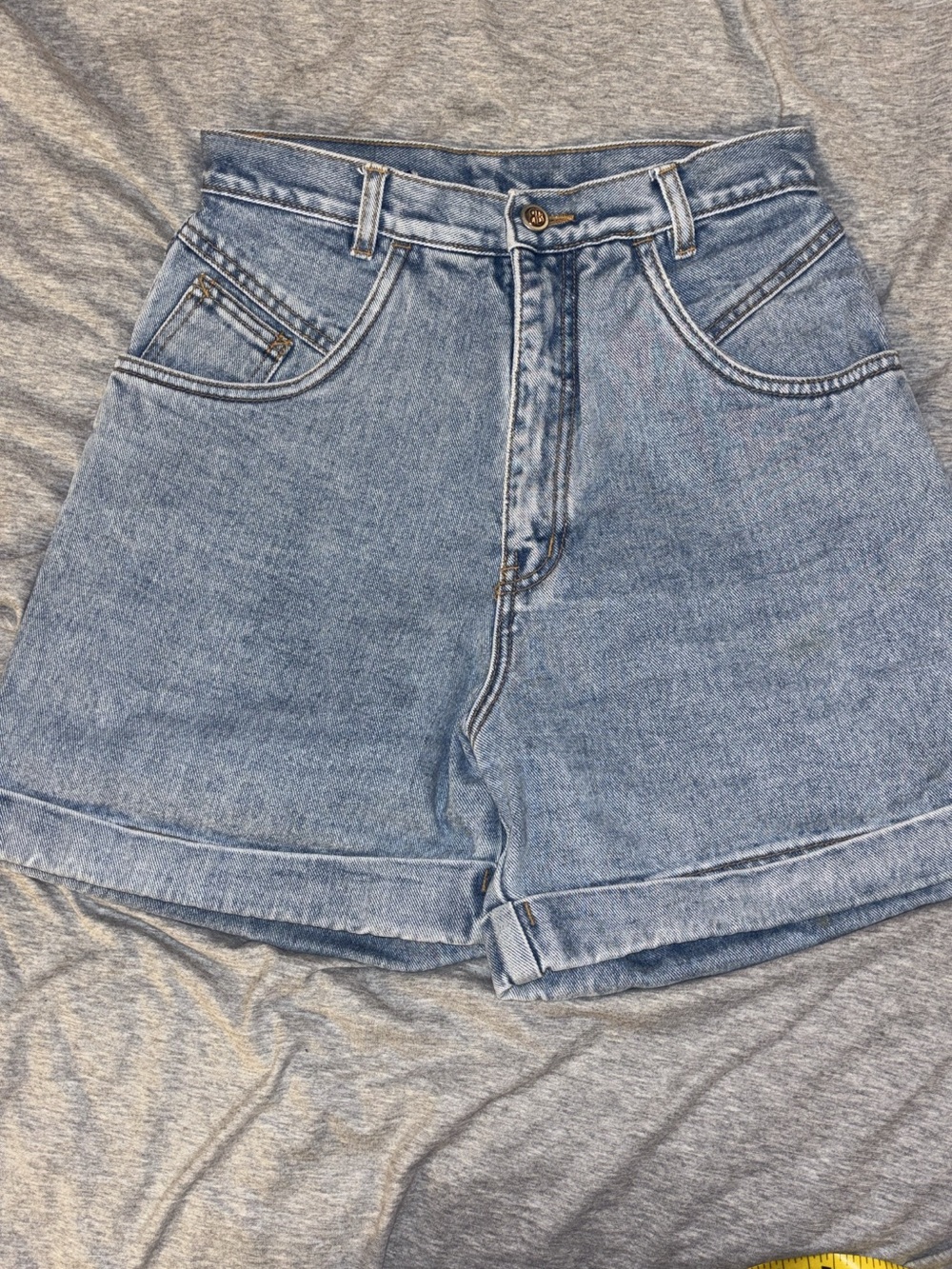 bill blass High-Waist Light Blue Denim Shorts